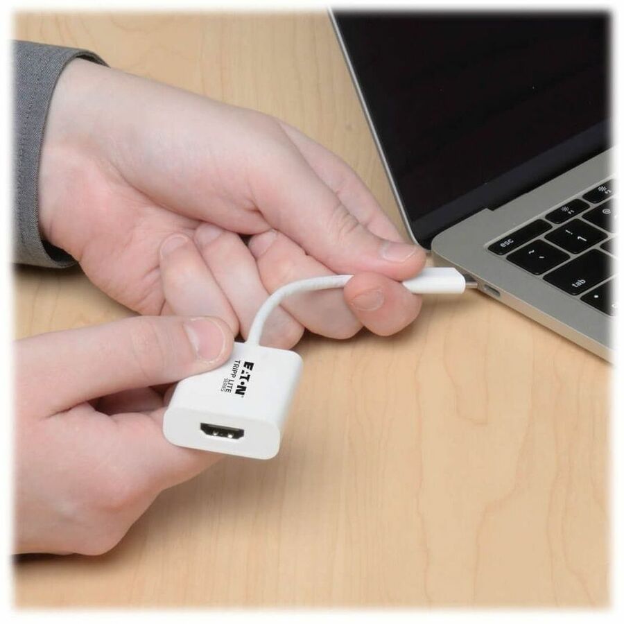 Eaton Tripp Lite Series USB 3.2 Gen1 Type-C to HDMI 4K Adapter with Alternate Mode - DP 1.2, White Eaton Tripp Lite Series USB 3.2 Gen1 Type-C to HDMI 4K Adapter with Alternate Mode - DP 1.2, White